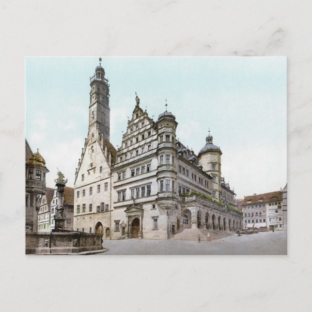 Cartão Postal Rathaus de Rothenburg (Frente)