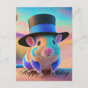 Cartão Postal Rato Country Squire Feliz aniversário