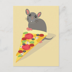 Cartão Postal Rato da Pizza