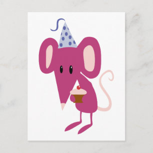 Cartão Postal Rato de aniversário