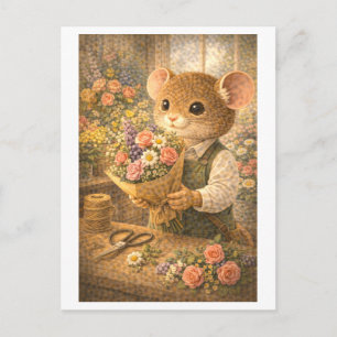 Cartão Postal Rato de carreira como florista