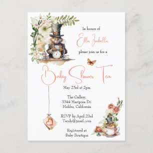 Cartão Postal Rato-de-coelho branco e rato-de-chá vitoriano