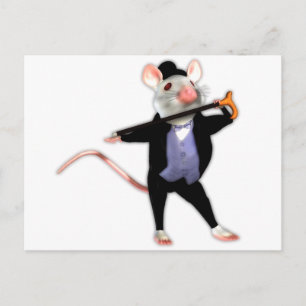 Cartão Postal Rato de Dapper Bonito, o Rato de Cartoon Dançante