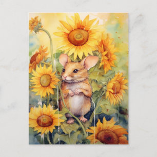 Cartão Postal Rato de Jardim Sunflower 5 de 17