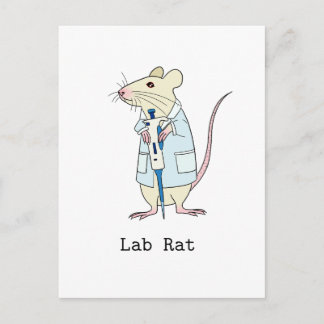 Cartão Postal rato de laboratório de ciência genética