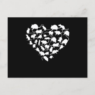 Cartão Postal Rato do coração Rato Amante de os animais Rato Rat