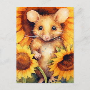 Cartão Postal Rato do Jardim Sunflower 9 de 17