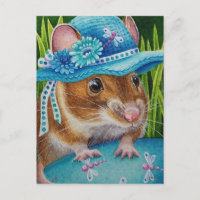 Rato em Bonnet achado Blue Egcolor Art