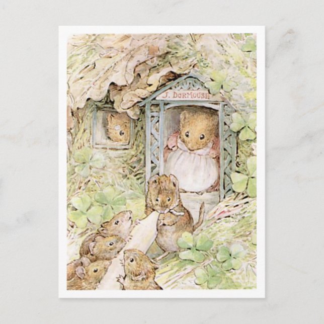 Cartão Postal Rato-mãe e crianças Beatrix Potter (Frente)