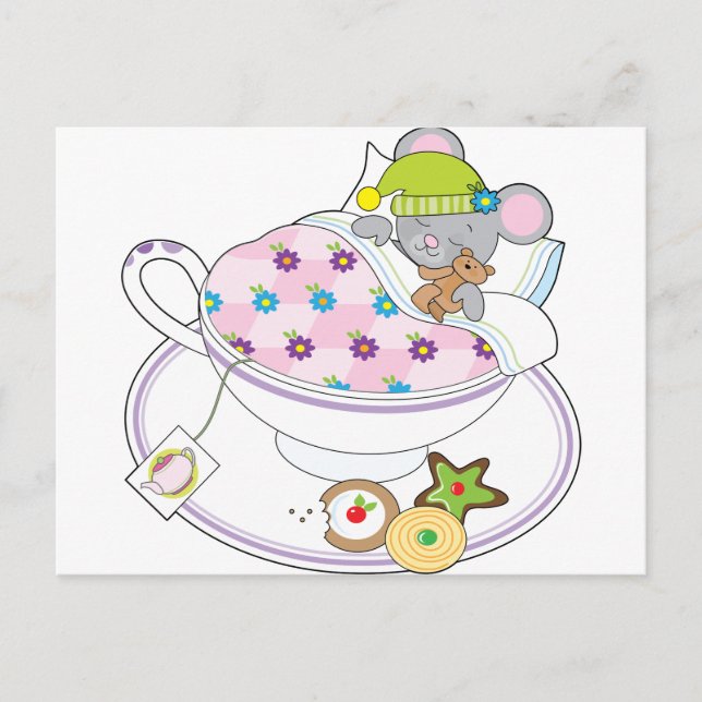 Cartão Postal Rato Teacup (Frente)