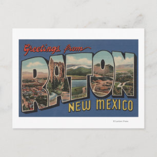 Cartão Postal Raton, Novo México - Cenas com Letras Grandes