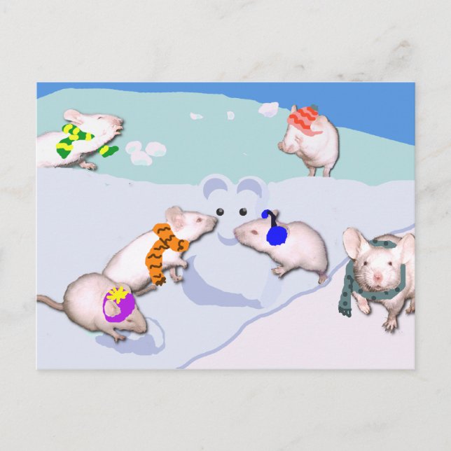 Cartão Postal Ratos de Neve (Frente)