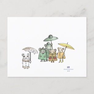 Cartão Postal Ratos na Chuva