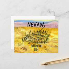 Cartão Postal Rattlesnake Nevada Battleborn 1864 Colinas do dese