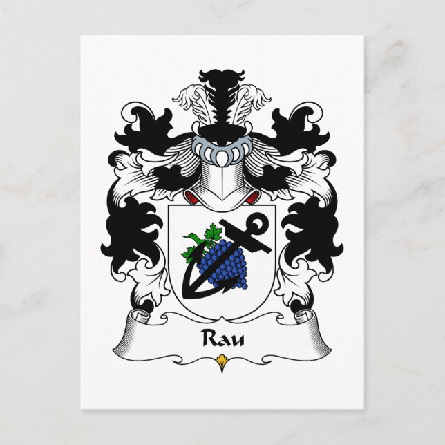 Cartão Postal Rau Family Crest (Frente)