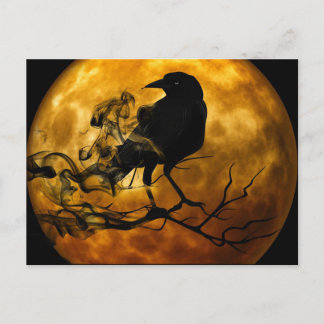 Cartão Postal Raven à noite