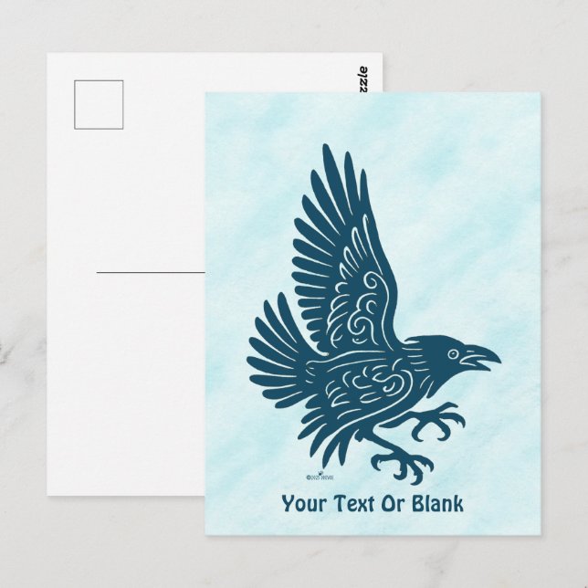Cartão Postal Raven azul dançante (Frente/Verso)