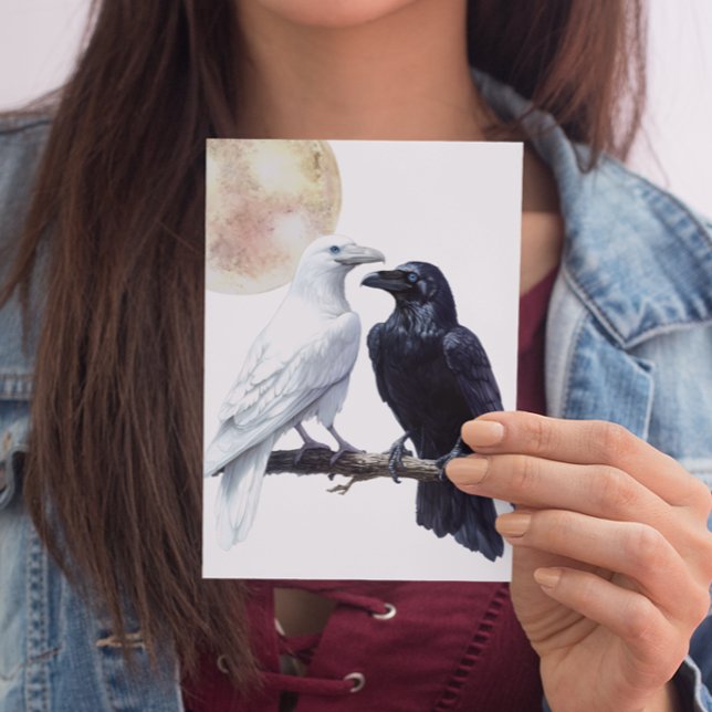 Cartão Postal Raven branco e preto (Criador carregado)