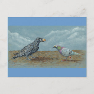 Cartão Postal Raven com ovo incomodado pelo Cartão-Postal de Pom