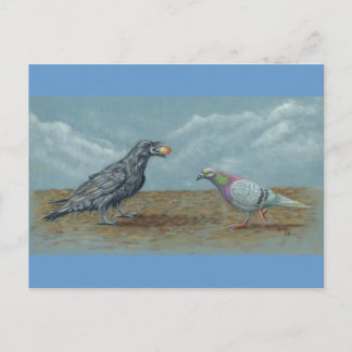 Cartão Postal Raven com ovo incomodado pelo Cartão-Postal de Pom