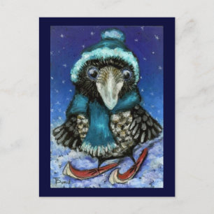 Cartão Postal Raven de esqui