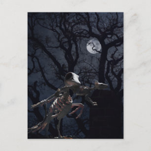 Cartão Postal Raven e Rato Esqueleto à Lua