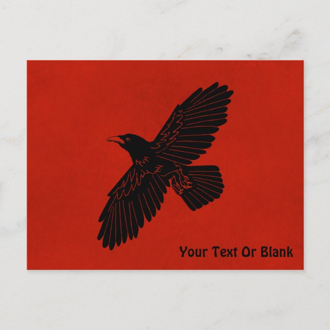 Cartão Postal Raven Em Vermelho (Frente)