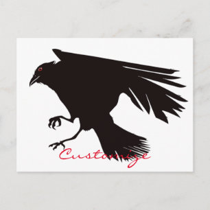 Cartão Postal Raven Negro Voando Thunder_Cove