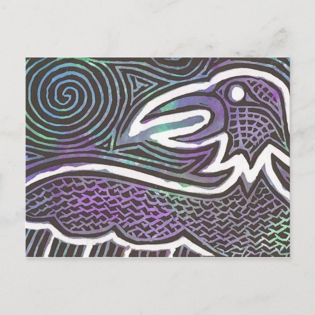 Cartão Postal Raven Totem (Frente)