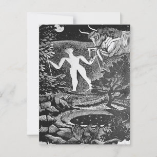 Cartão Postal Raviliar - maio, Woodcut de Long Man Wilmington,