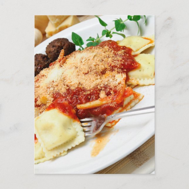 Cartão Postal Ravioli E Meatball (Frente)