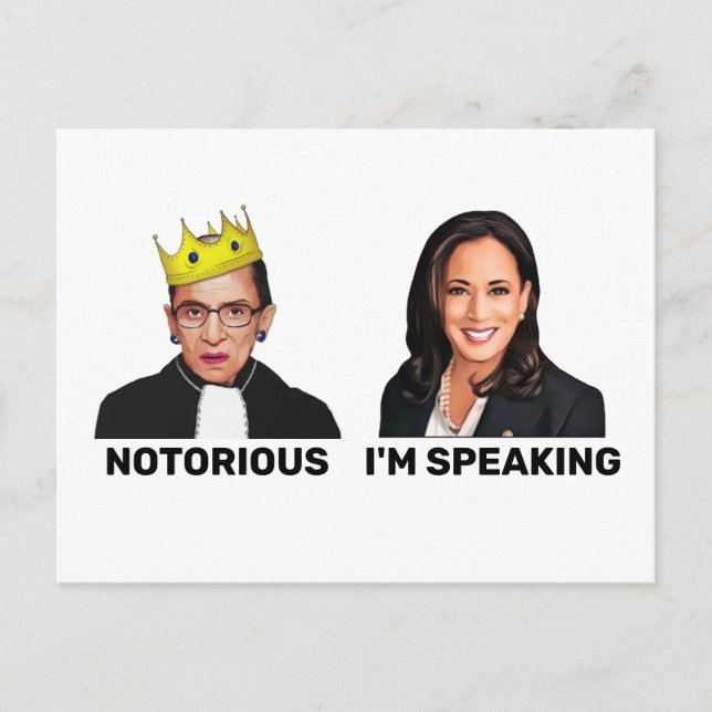 Cartão Postal RBG Notorerian Kamala Harris Estou a Falar (Frente)