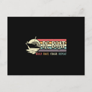 Cartão Postal RC Boat Build Race Crash Repetir Modelo RC Boats