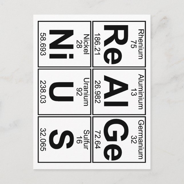 Cartão Postal Re-Al-Ge-Ni-U-S (gênio real) - Cheio (Frente)