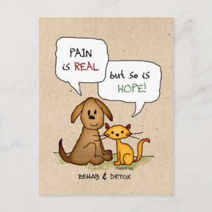 Cartão Postal Reabilitação & Desintoxicação Cartoon: Sobriedade 