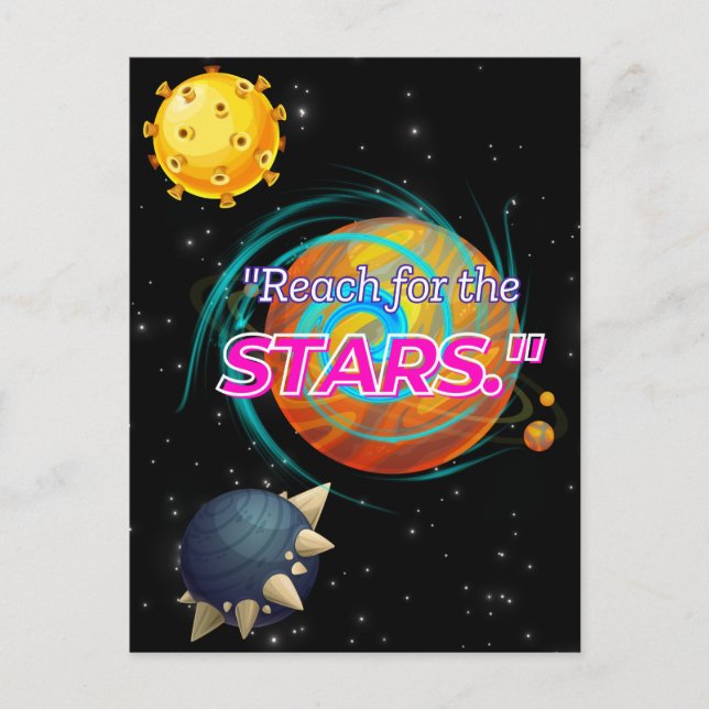 CARTÃO POSTAL REACH PARA AS ESTRELAS (Frente)