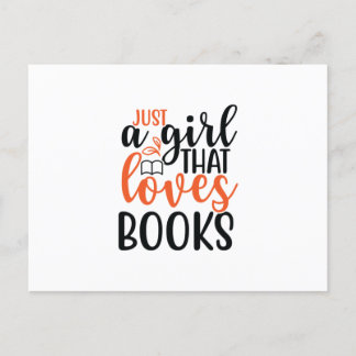 Cartão Postal Reading Art Just A Girl That Loves Books