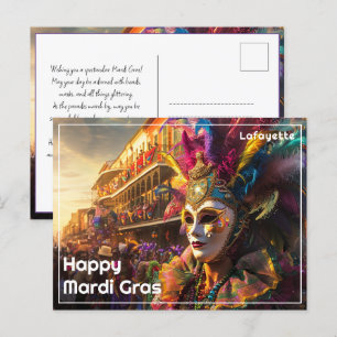 Cartão Postal 💚 💜 💛 Real Regalia: Mardi Gras Extravaganza