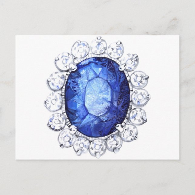 Cartão Postal Real Sapphire Original Watercolor (Frente)