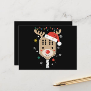 Cartão Postal Realizador de Natal do Jogador de Pickleball Xmas