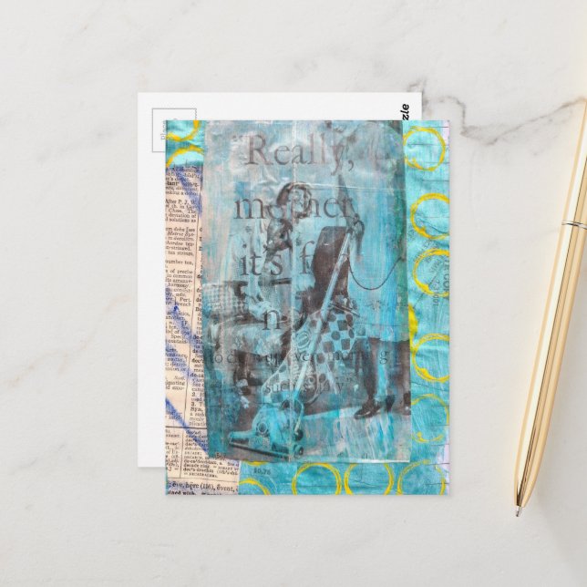 Cartão Postal Really Mother a Vacuum Cleaning Collage (Frente/Verso In Situ)