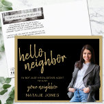Cartão Postal Realtor Mailer Real Estate Marketing Farming Hello<br><div class="desc">O cartão postal da Realtor Mailer Real Estate Marketing Farming Hello, uma ferramenta na moda e eficaz projetada para elevar suas campanhas de marketing imobiliário. Esse cartão-postal elegante, com um sofisticado esquema de cores preto e dourado, é feito para dar uma forte impressão. Ideal para agentes imobiliários que pretendem apresentar-se...</div>