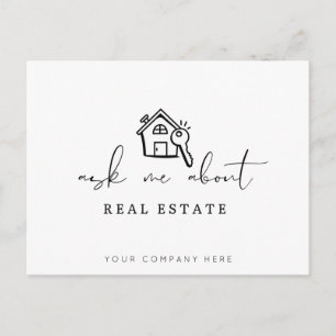 Cartão Postal Realtor Pergunte-Me Sobre Imóveis