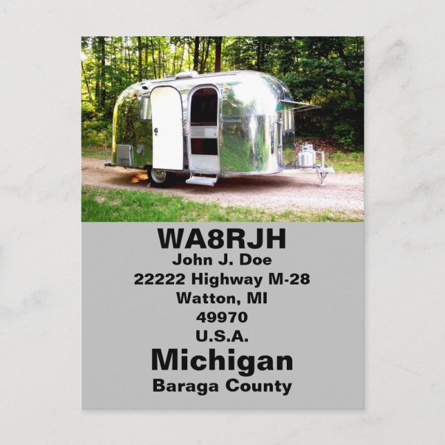 Cartão Postal Reboque para campista de rádio Op. V. (Frente)