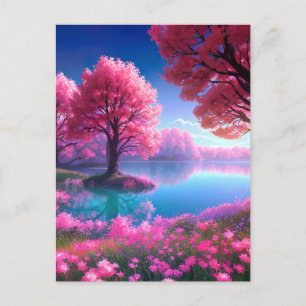 Cartão Postal Recanto Florido Cor-de-Rosa