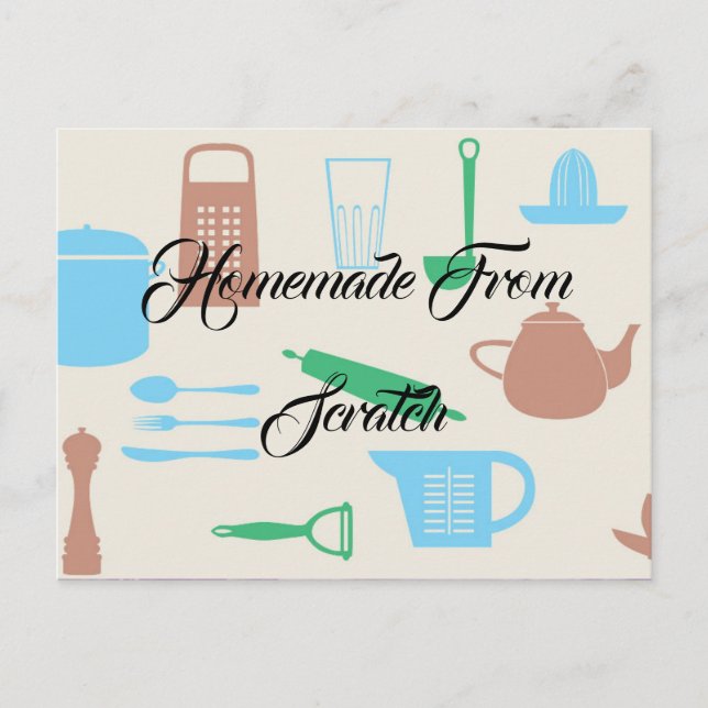 Cartão Postal Receber Comida de cozinha Jantada de chef Destino  (Frente)