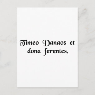 Cartão Postal Receio os gregos, mesmo quando trazem presentes.