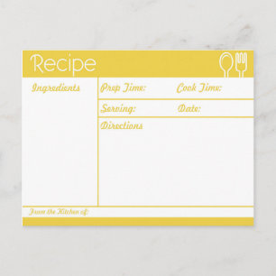 Cartão Postal Receita Amarela Simples Sem Linha