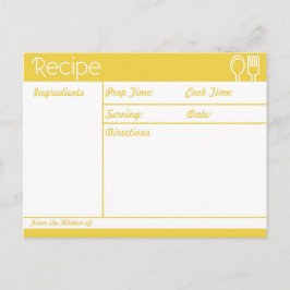 Cartão Postal Receita Amarela Simples Sem Linha