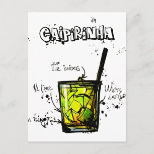 Cartão Postal Receita Caipirinia do cocktail